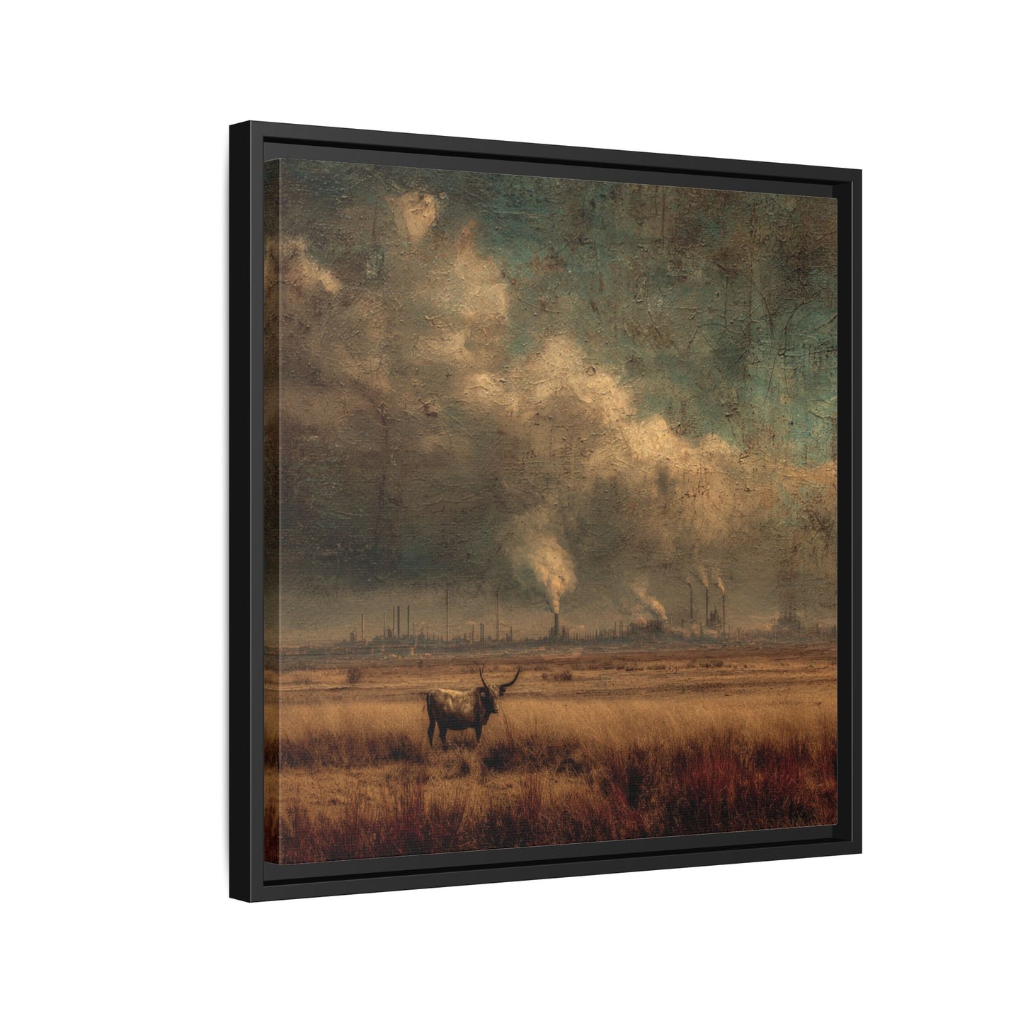 Cattle in Industrial Landscape | Vintage Style Art Print
