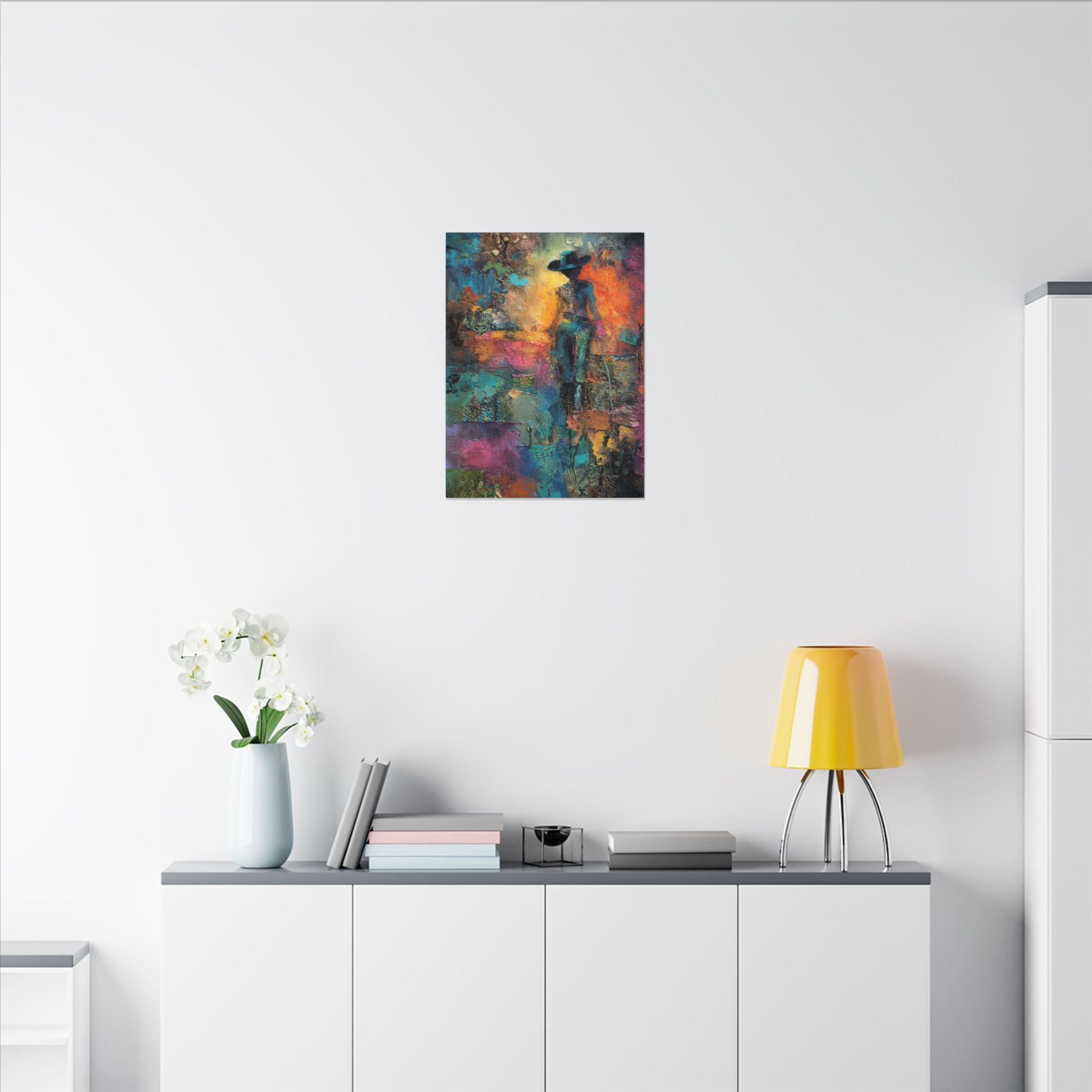 Abstract Cowgirl Art | Colorful Canvas Artwork