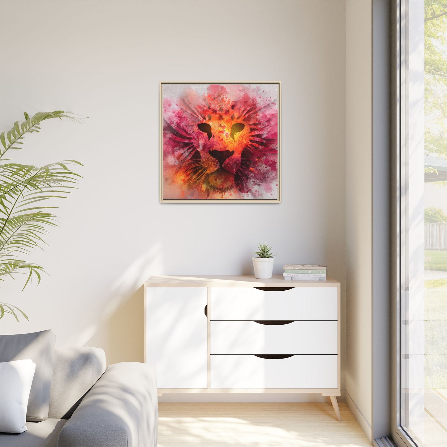 Vibrant Lion Artwork – Bold Watercolor Print