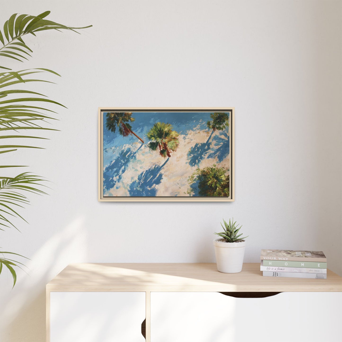 Tropical Palm Trees Artwork | Vibrant Coastal Landscape