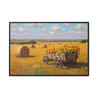 Sunflower Harvest Wagon Decor | Rustic Farm Art for Home