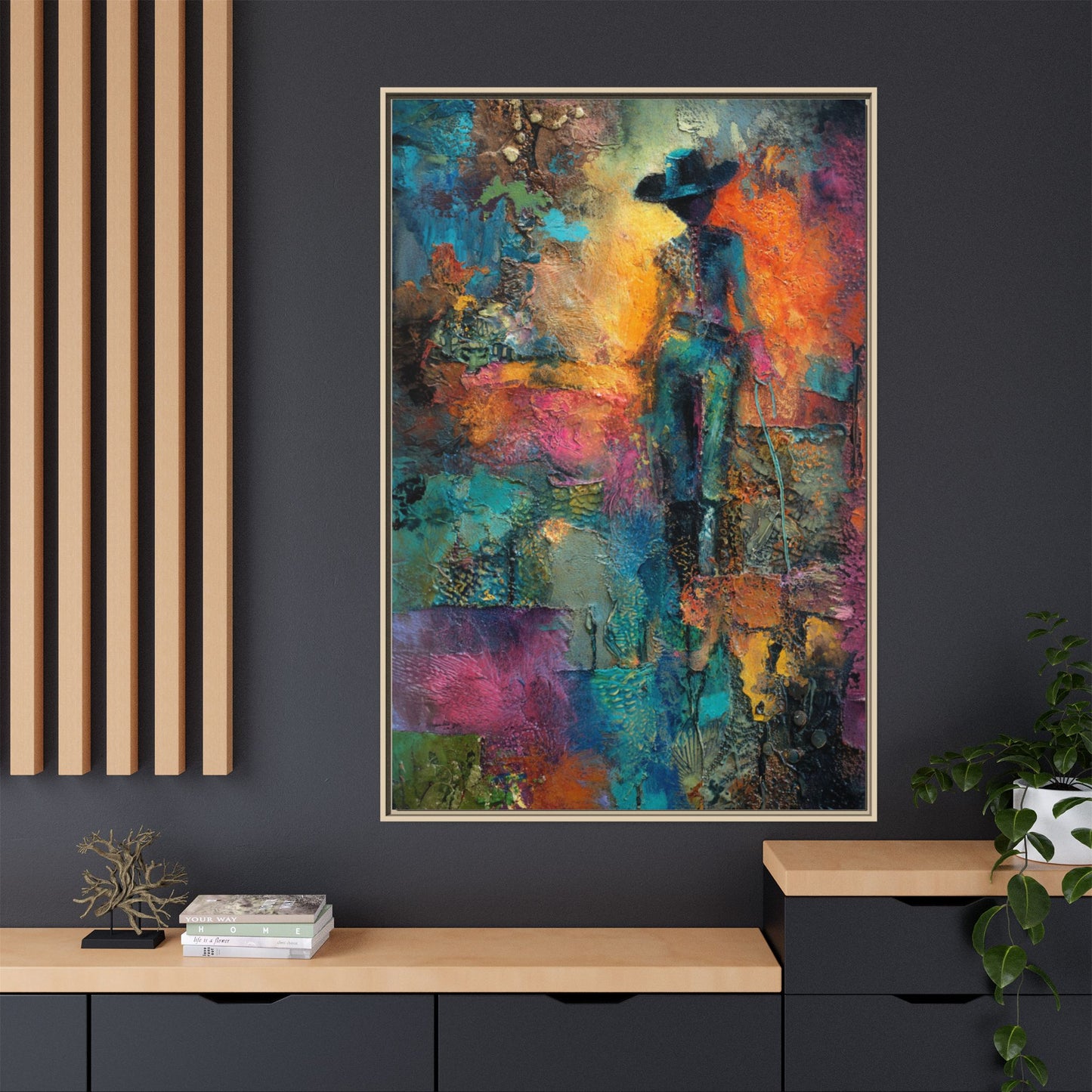 Abstract Cowgirl Art | Colorful Canvas Artwork