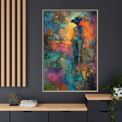 Abstract Cowgirl Art | Colorful Canvas Artwork