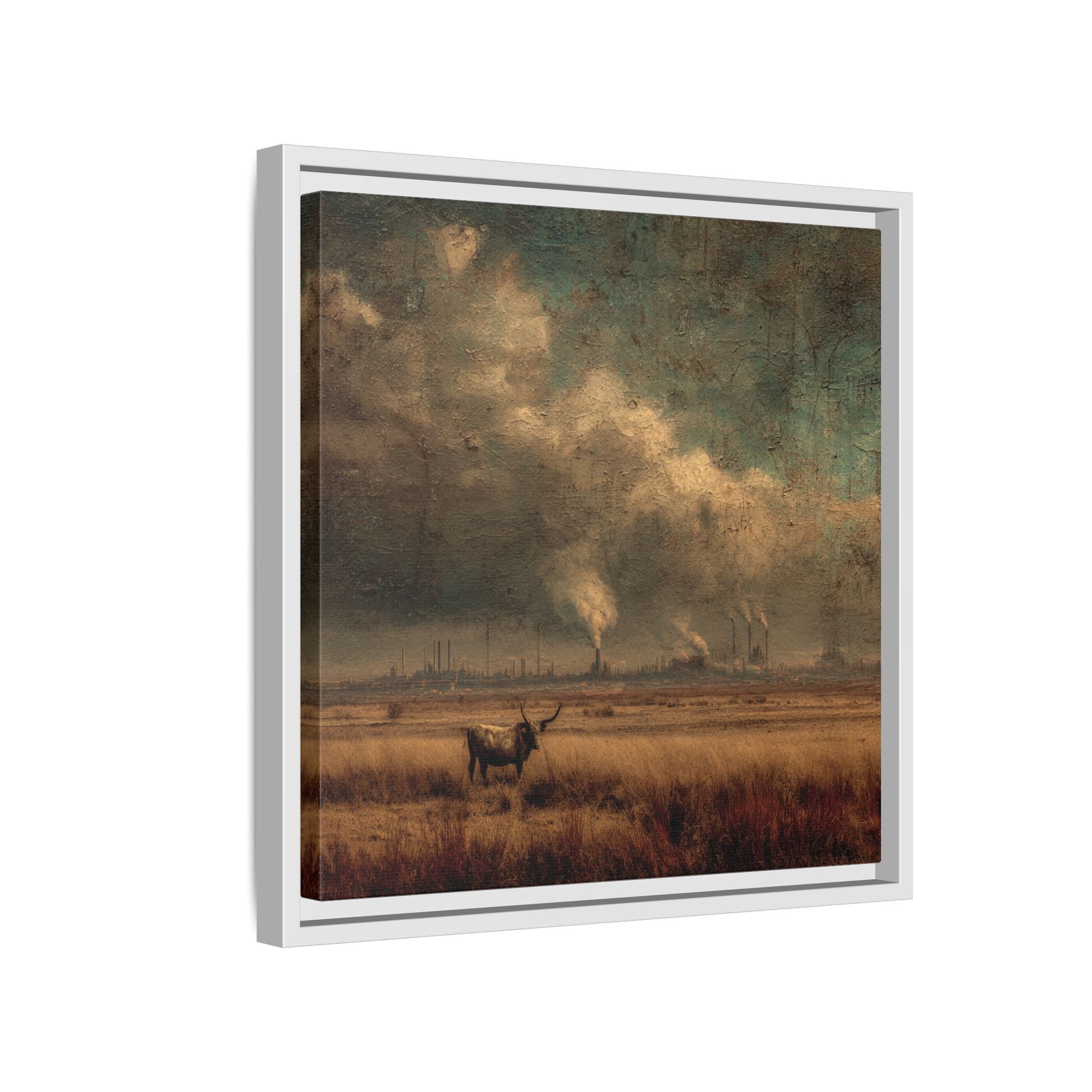 Cattle in Industrial Landscape | Vintage Style Art Print