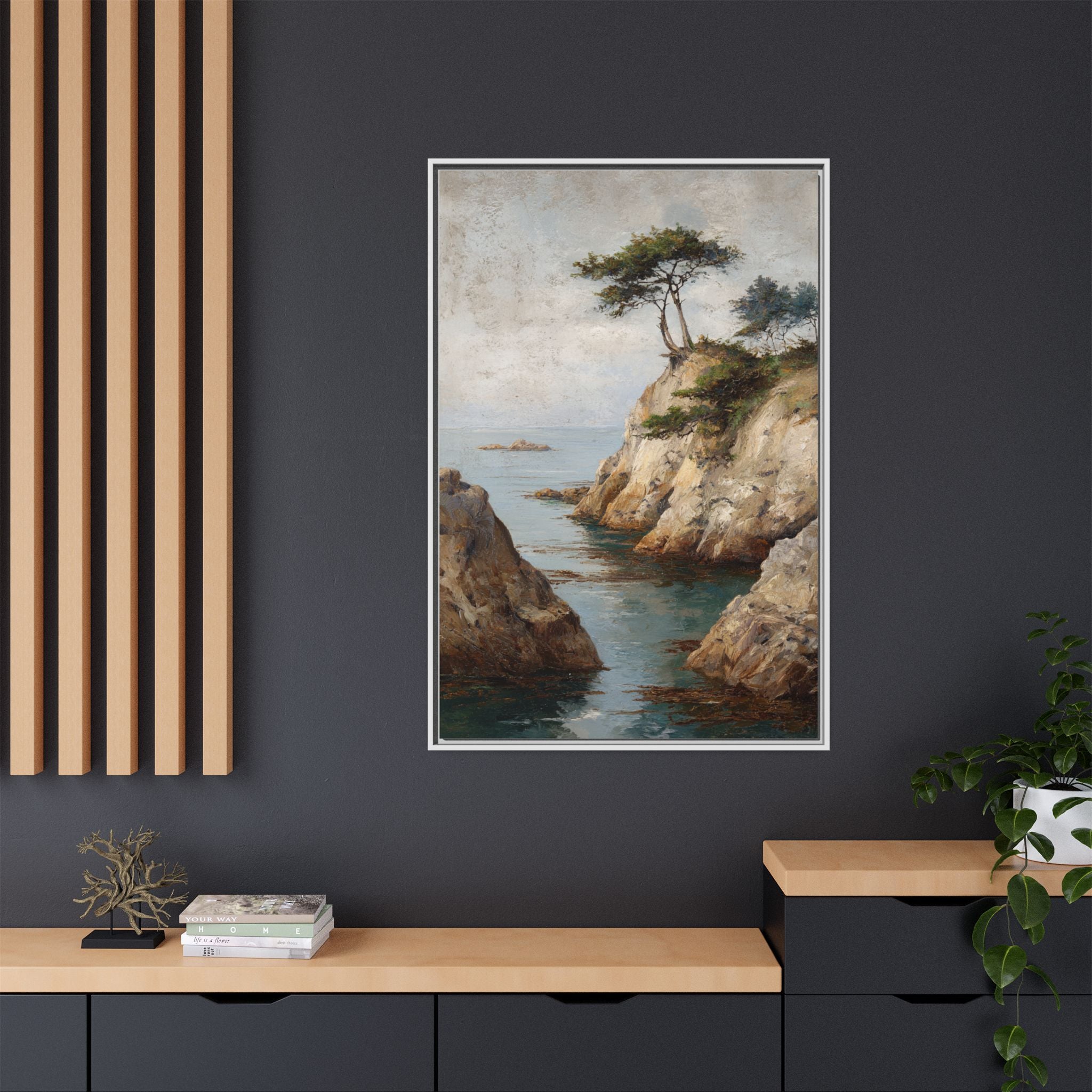 Serene Seaside Landscape Art - Tranquil Coastal Decor