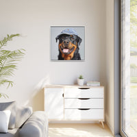 Whimsical Rottweiler Art - Denim Hat Dog Portrait