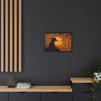 Serene Silhouette of Contemplation | Asian-Inspired Artwork