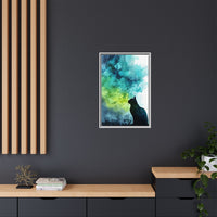 Whimsical Cat Silhouette Watercolor Artwork