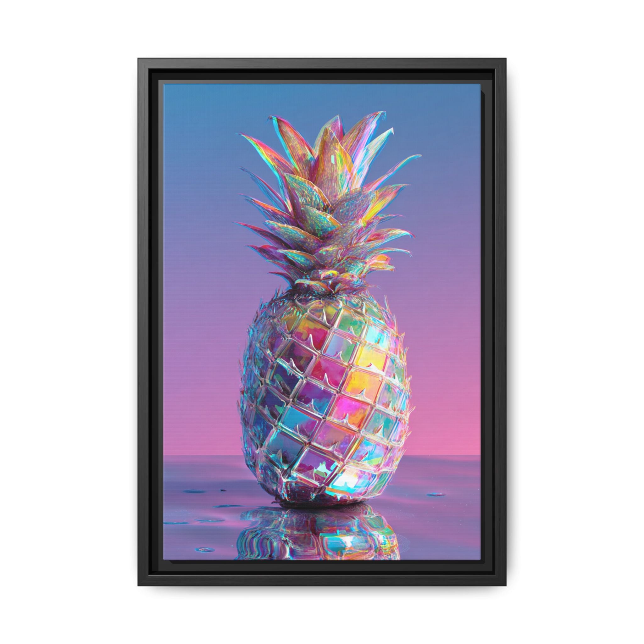 Colorful Pineapple Canvas Art | Abstract Tropical Design