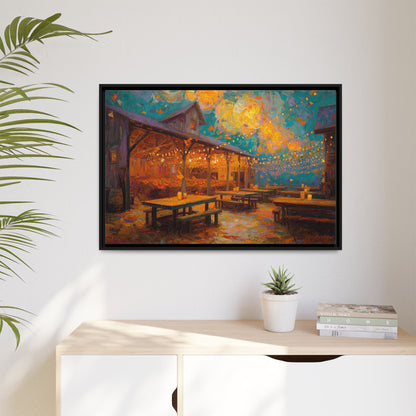 Autumn Festival Night Scene - Colorful Impressionist Art