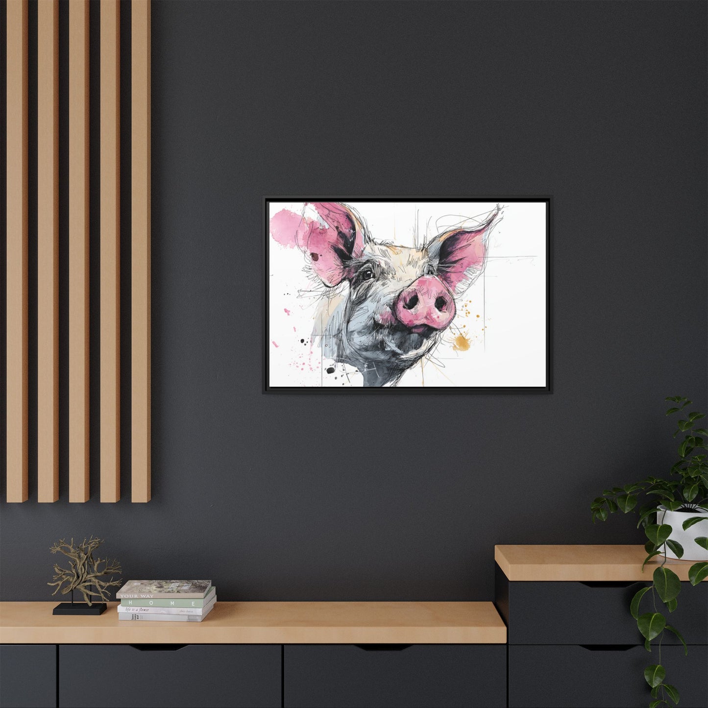 Whimsical Pig Art Print - Playful Farmhouse Decor