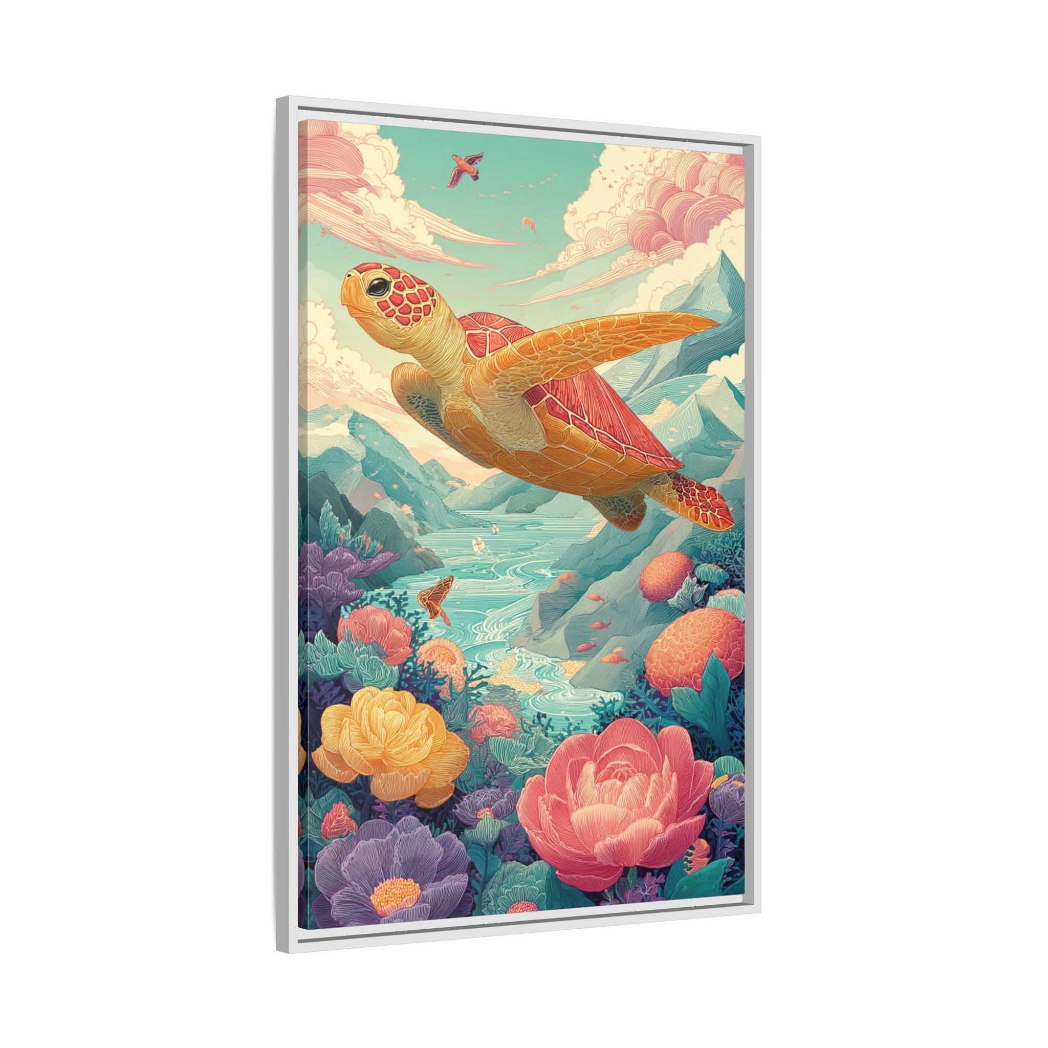 Vibrant Turtle Art | Whimsical Nature Illustration