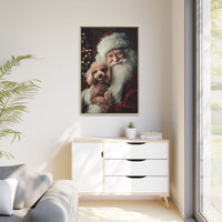 Heartwarming Santa and Poodle Artwork – Holiday Home Décor