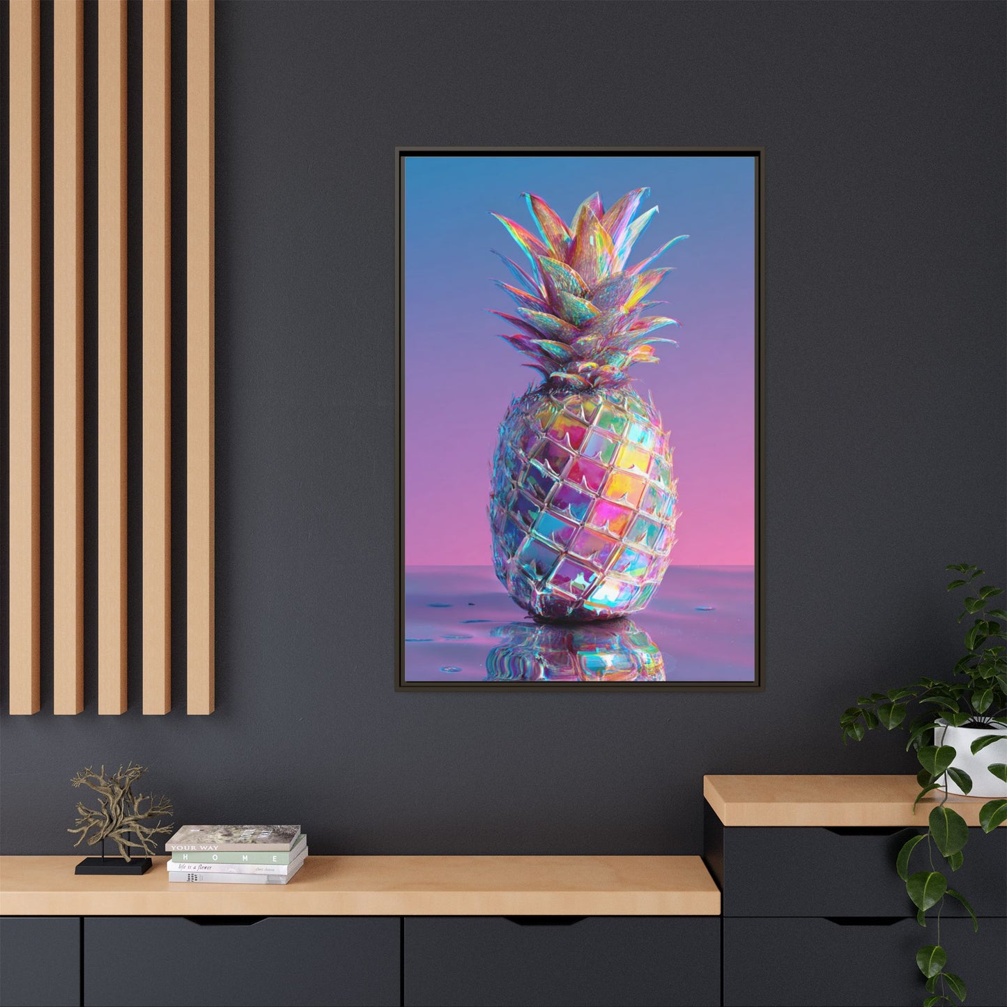 Colorful Pineapple Canvas Art | Abstract Tropical Design