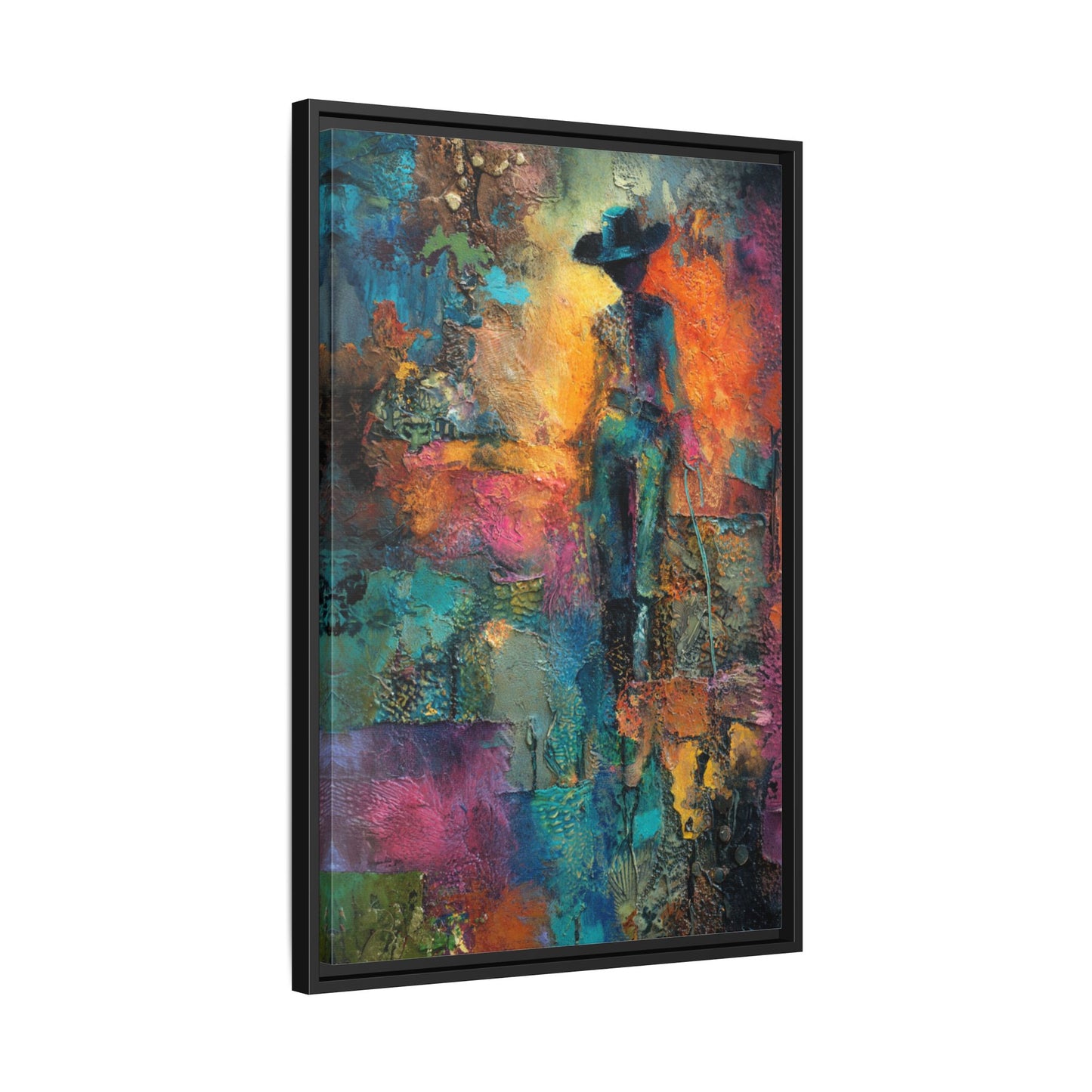 Abstract Cowgirl Art | Colorful Canvas Artwork