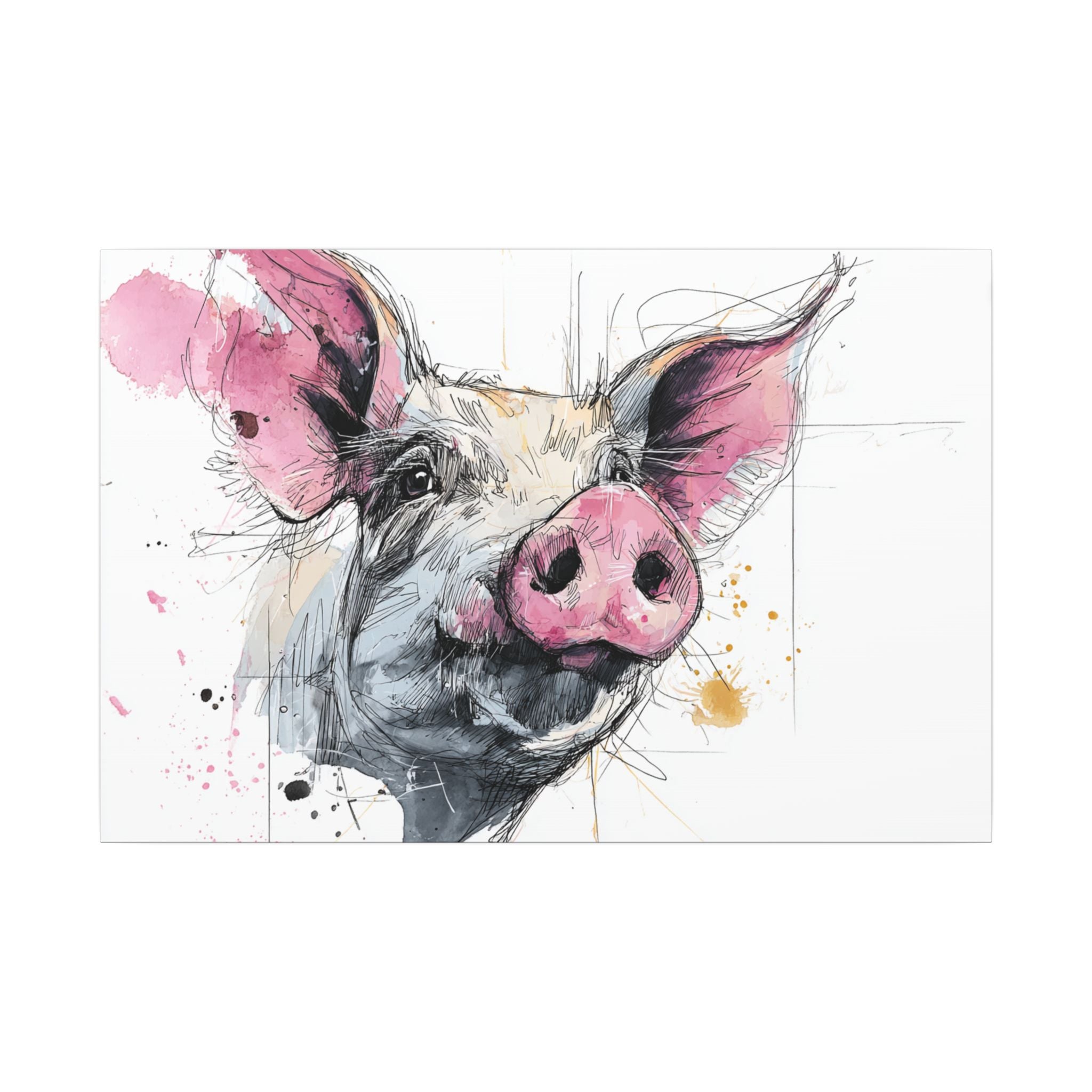 Whimsical Pig Art Print - Playful Farmhouse Decor