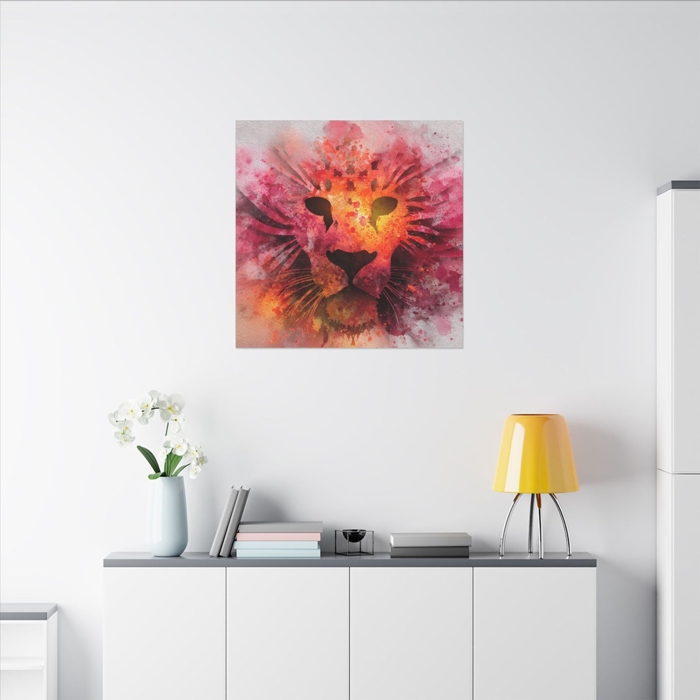 Vibrant Lion Watercolor Artwork | Animal Portrait