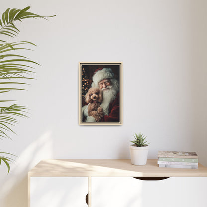 Heartwarming Santa and Poodle Artwork