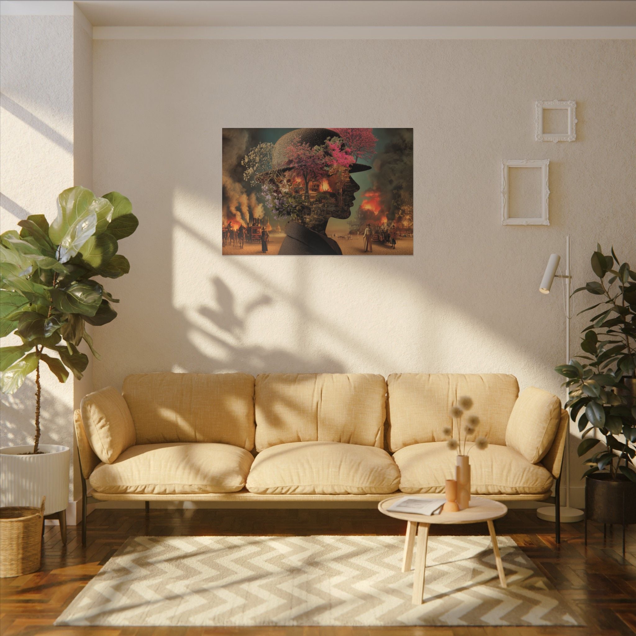 Whimsical Floral Silhouette Art Print | Living Room Décor