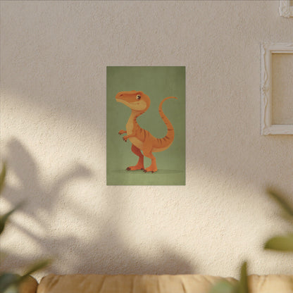 Whimsical Dinosaur Illustration Art for Kids' Rooms