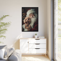 Heartwarming Santa and Poodle Artwork – Holiday Home Décor