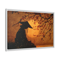 Serene Silhouette of Contemplation | Asian-Inspired Artwork