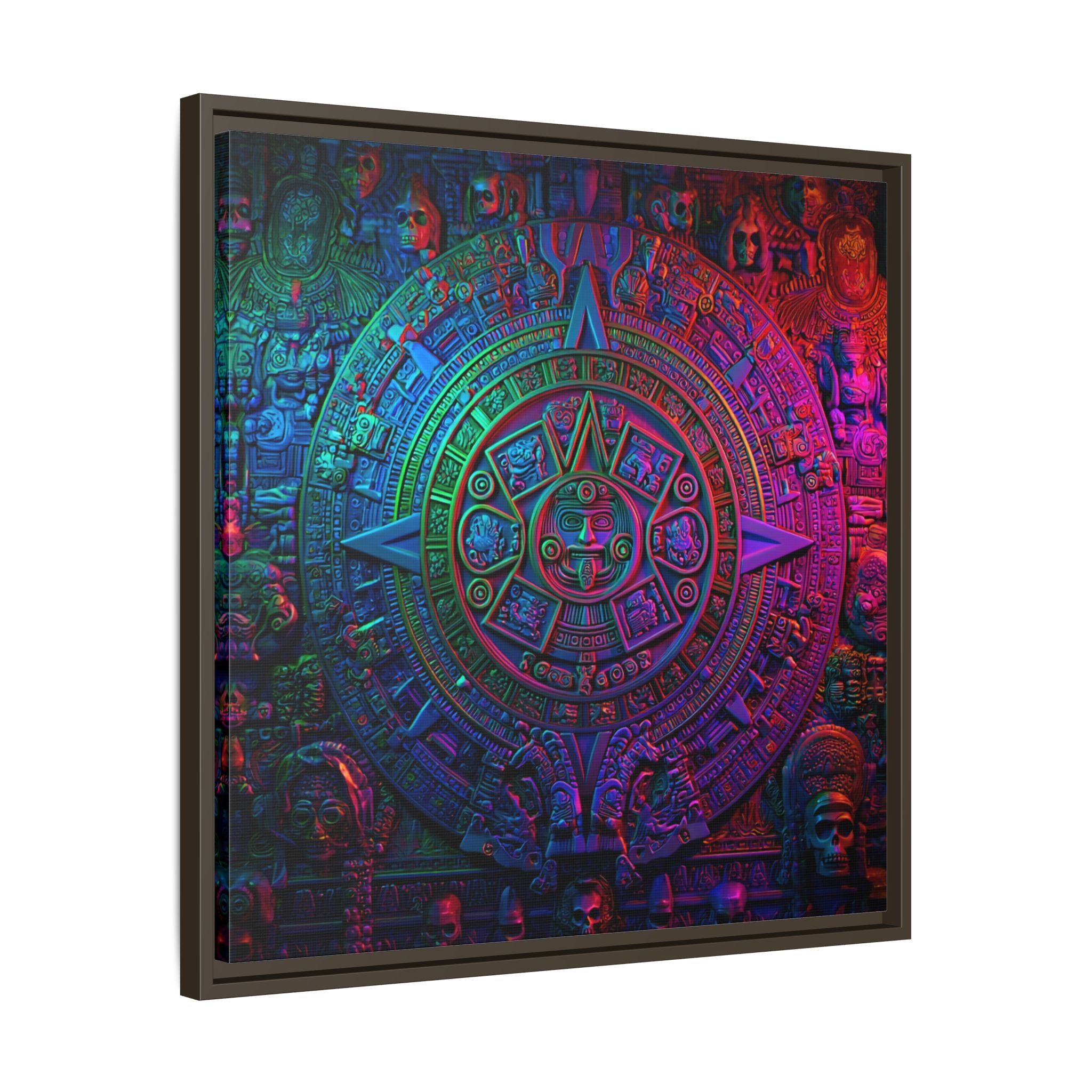 Aztec Mandala Wall Art - Colorful Cultural Decor