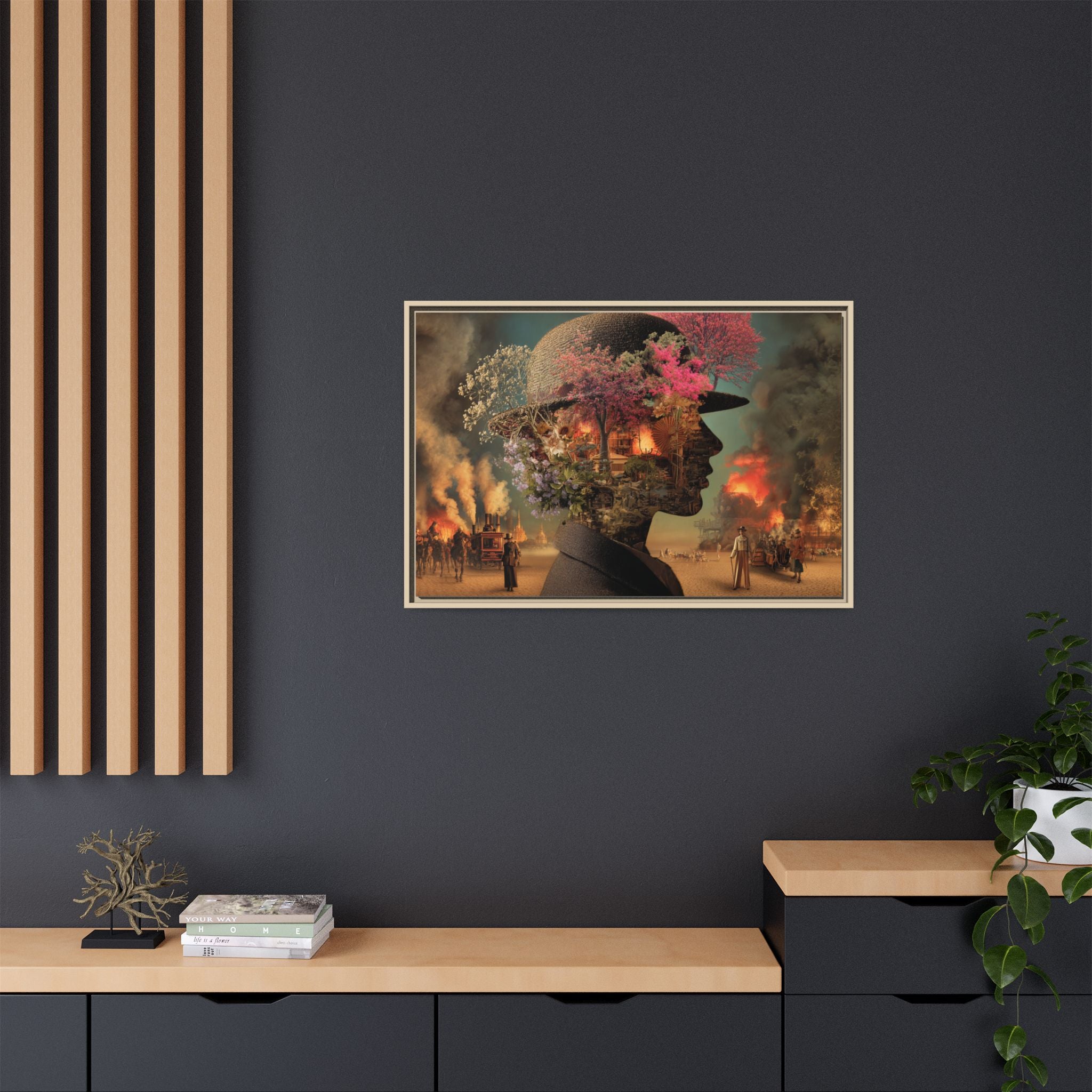 Whimsical Floral Silhouette Art Print | Living Room Décor