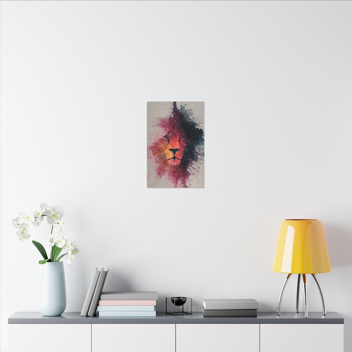 Majestic Lion Watercolor Art | Vibrant Animal Portrait