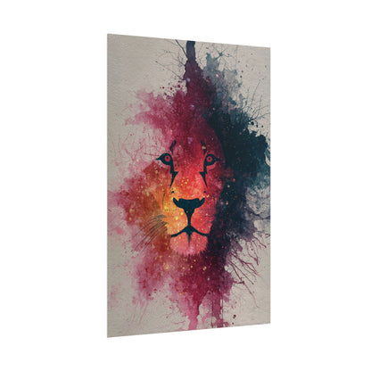 Majestic Lion Watercolor Art | Vibrant Animal Portrait