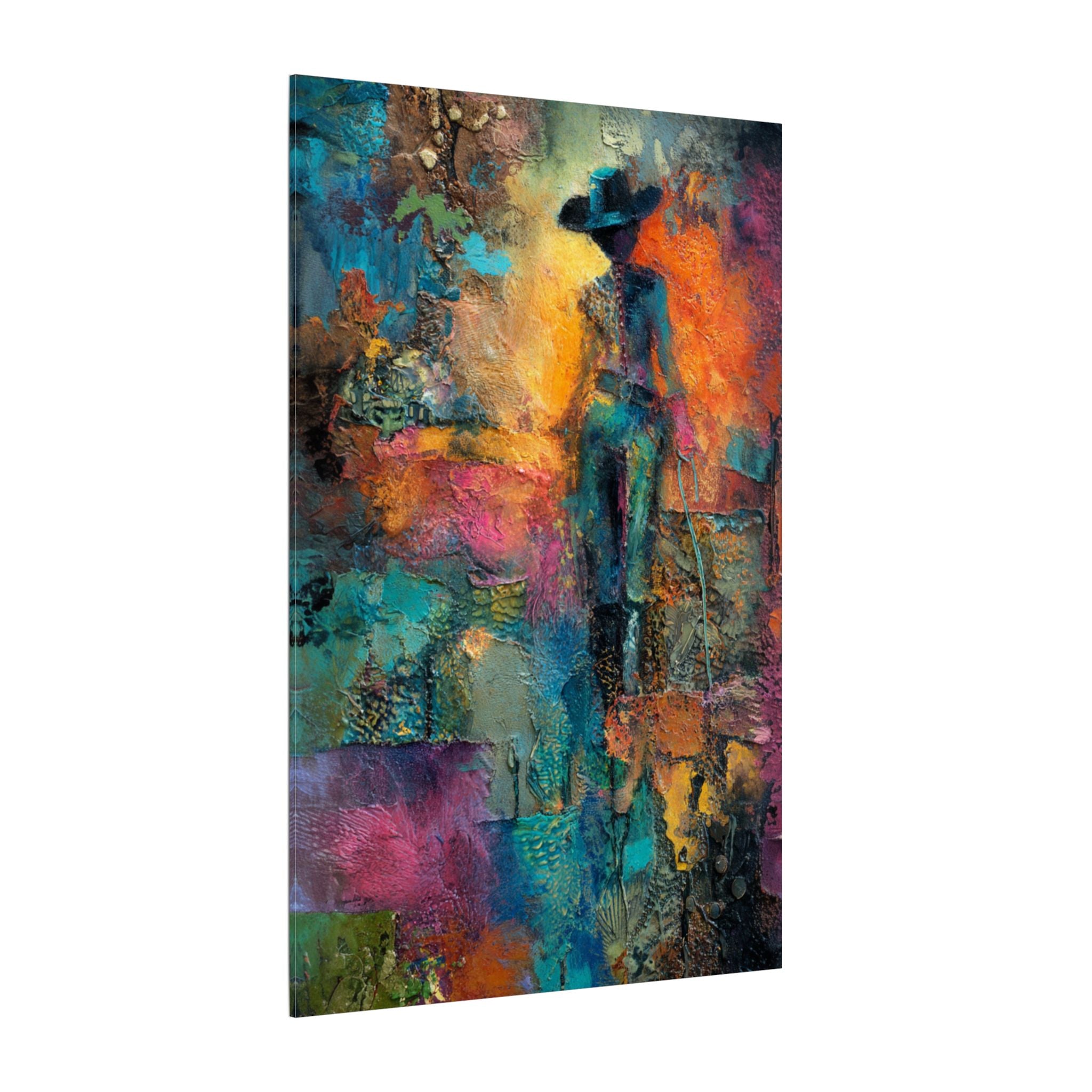 Abstract Cowgirl Art | Colorful Canvas Artwork