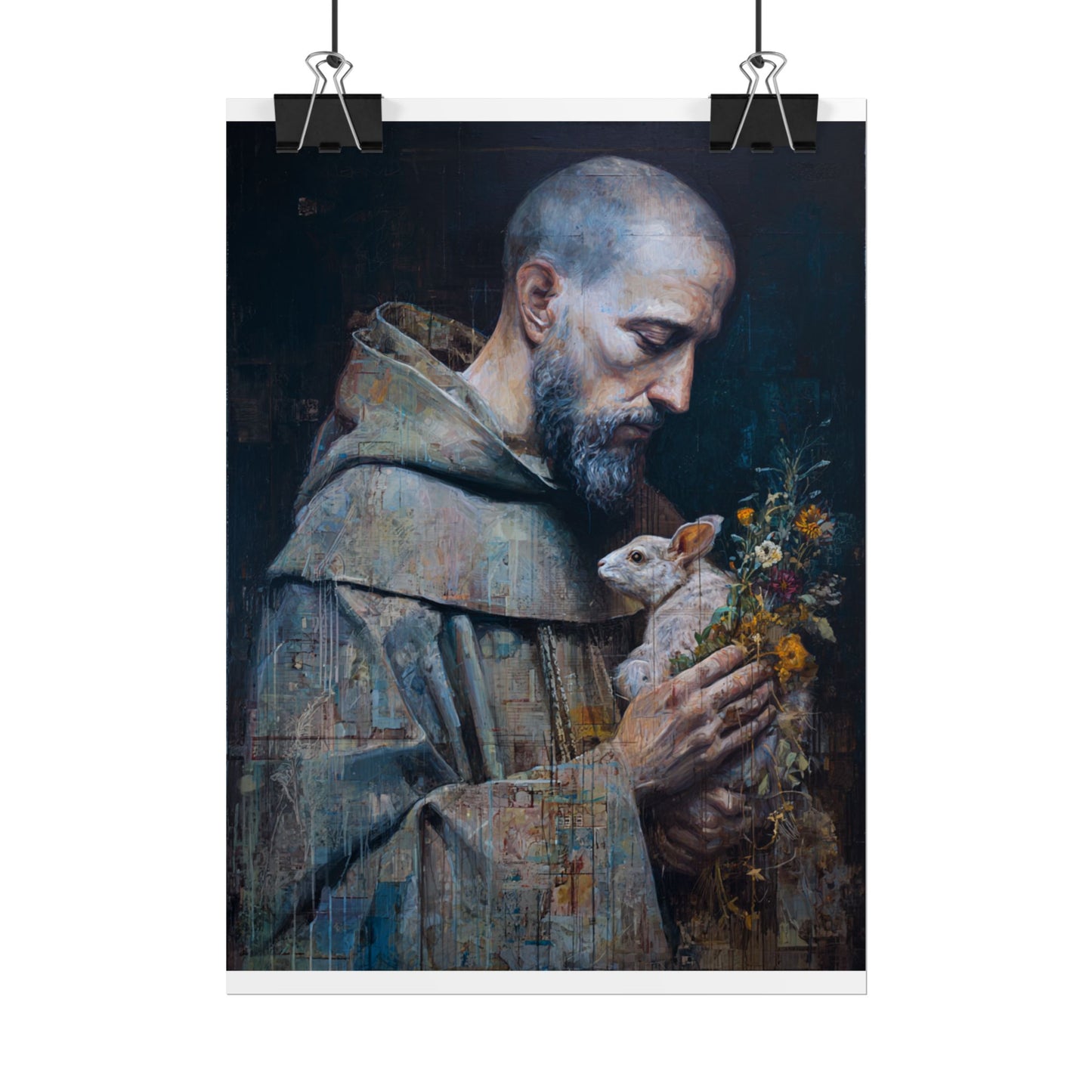 Saint Francis and Rabbit Artwork - Nature Inspired Wall Art