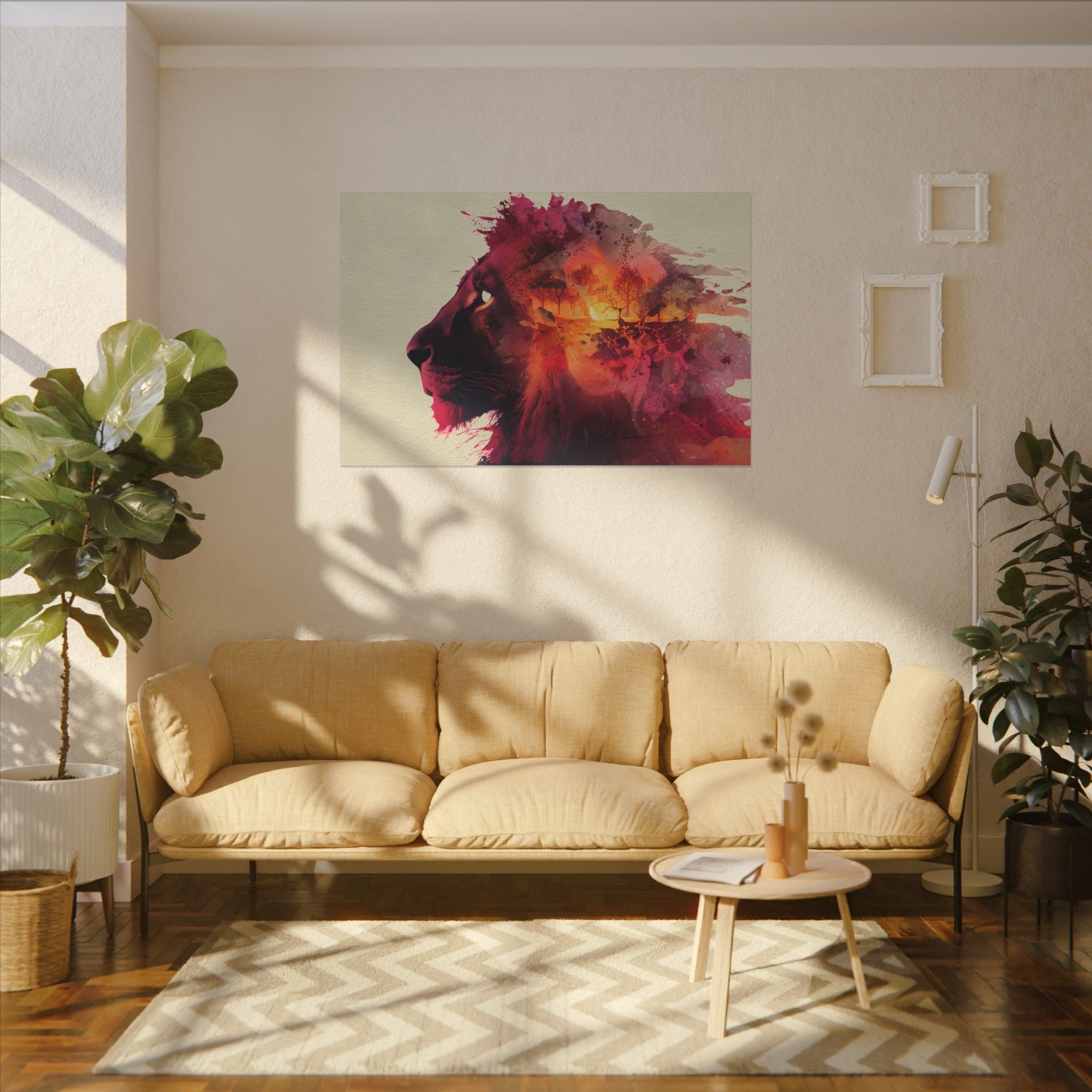 Majestic Lion Watercolor Art | Vibrant Animal Portrait