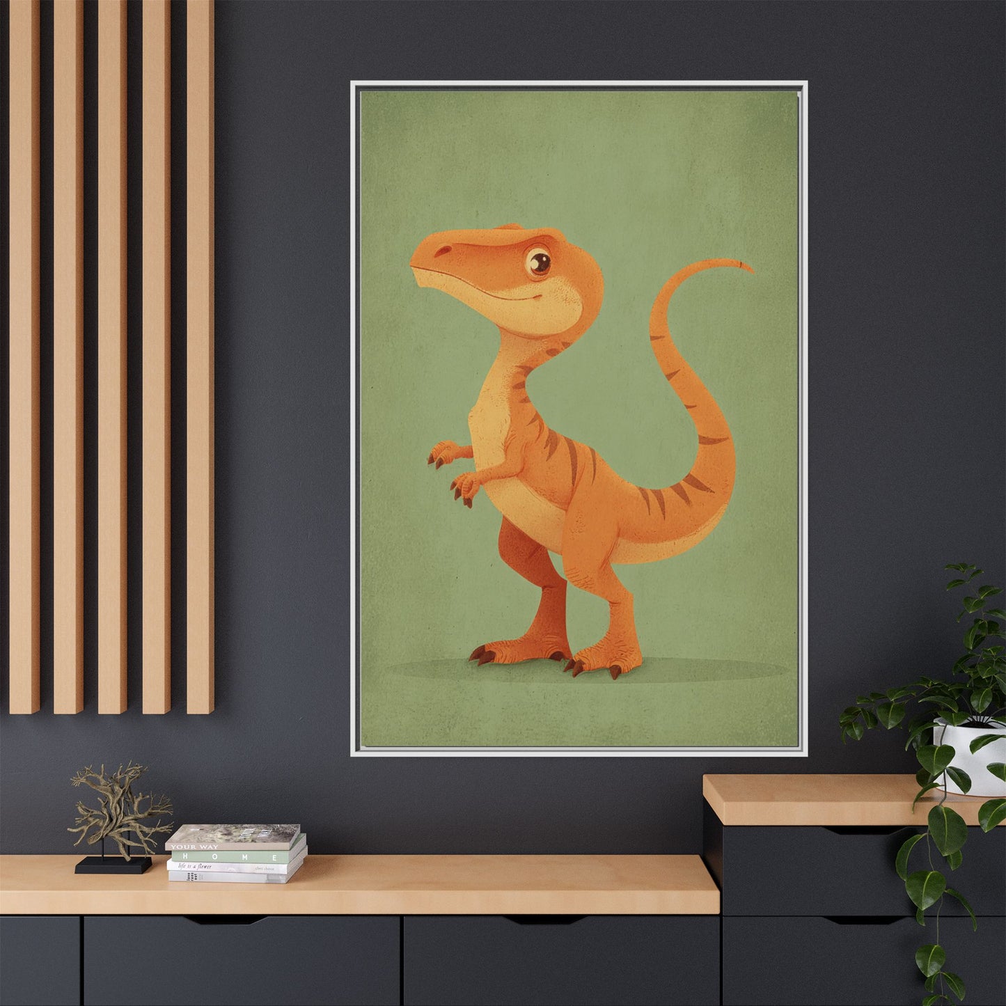 Whimsical Dinosaur Illustration Art for Kids' Rooms
