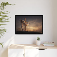 Rustic Cross Wall Art with Draped Fabric | Inspirational Decor