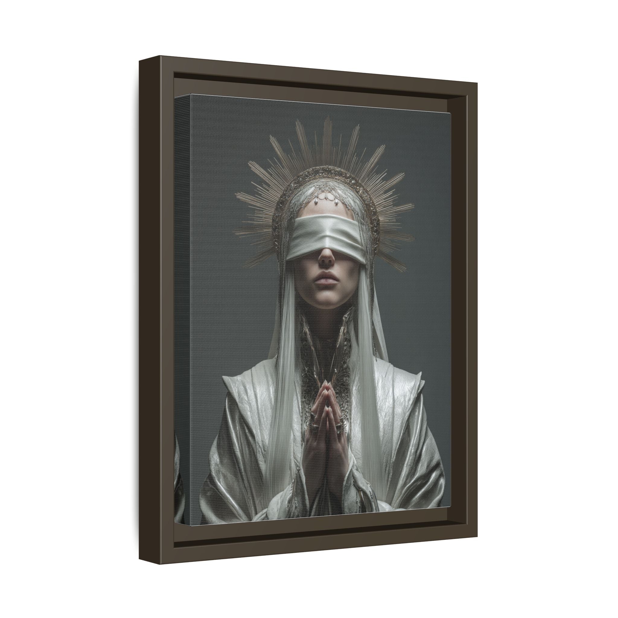 Ethereal Blindfolded Saint Art | Spiritual Home Decor