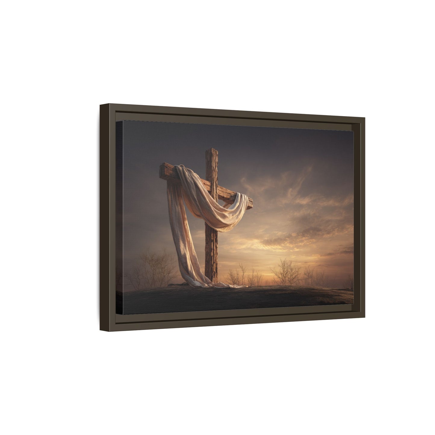 Rustic Cross Wall Art with Draped Fabric | Inspirational Decor