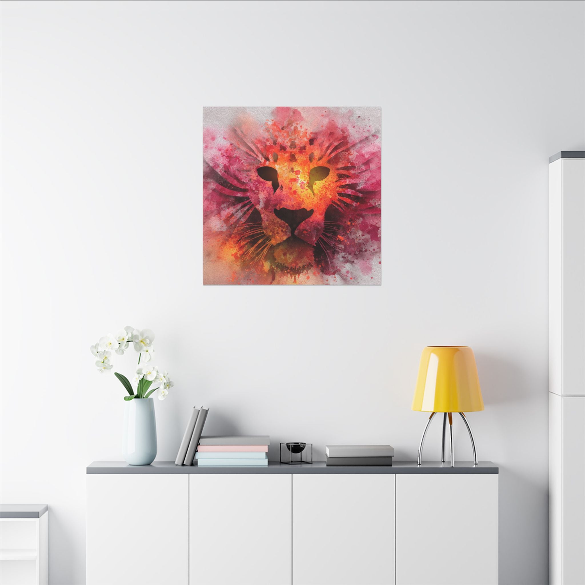 Vibrant Lion Watercolor Artwork | Animal Portrait