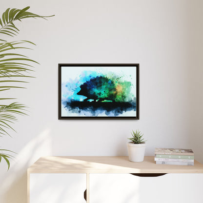 Hedgehog Silhouette Watercolor Art | Nature-Inspired Home Decor