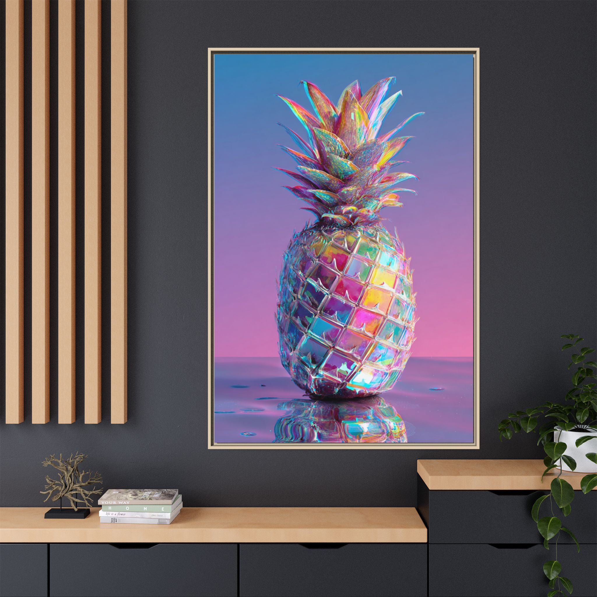 Colorful Pineapple Canvas Art | Abstract Tropical Design