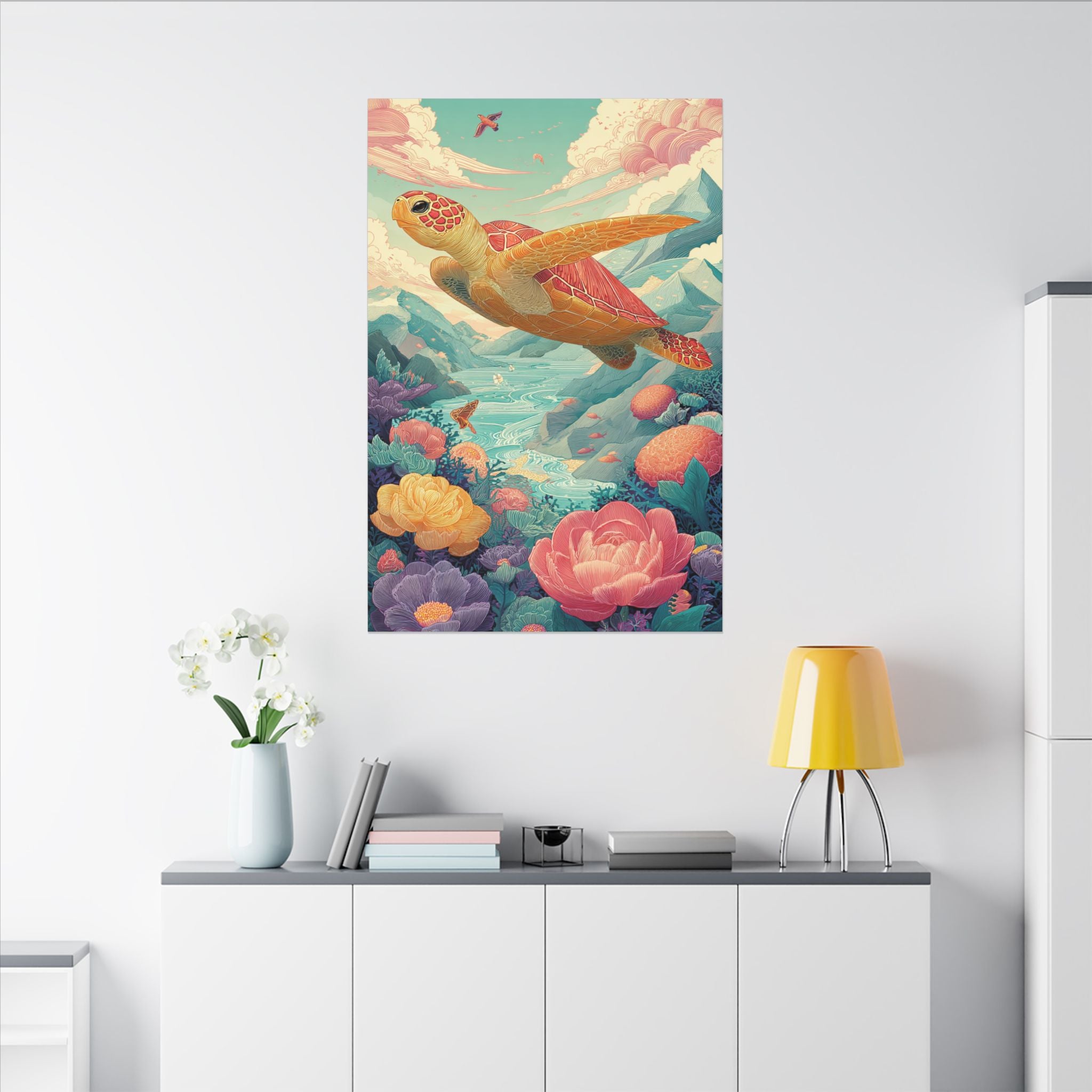 Vibrant Turtle Art | Whimsical Nature Illustration