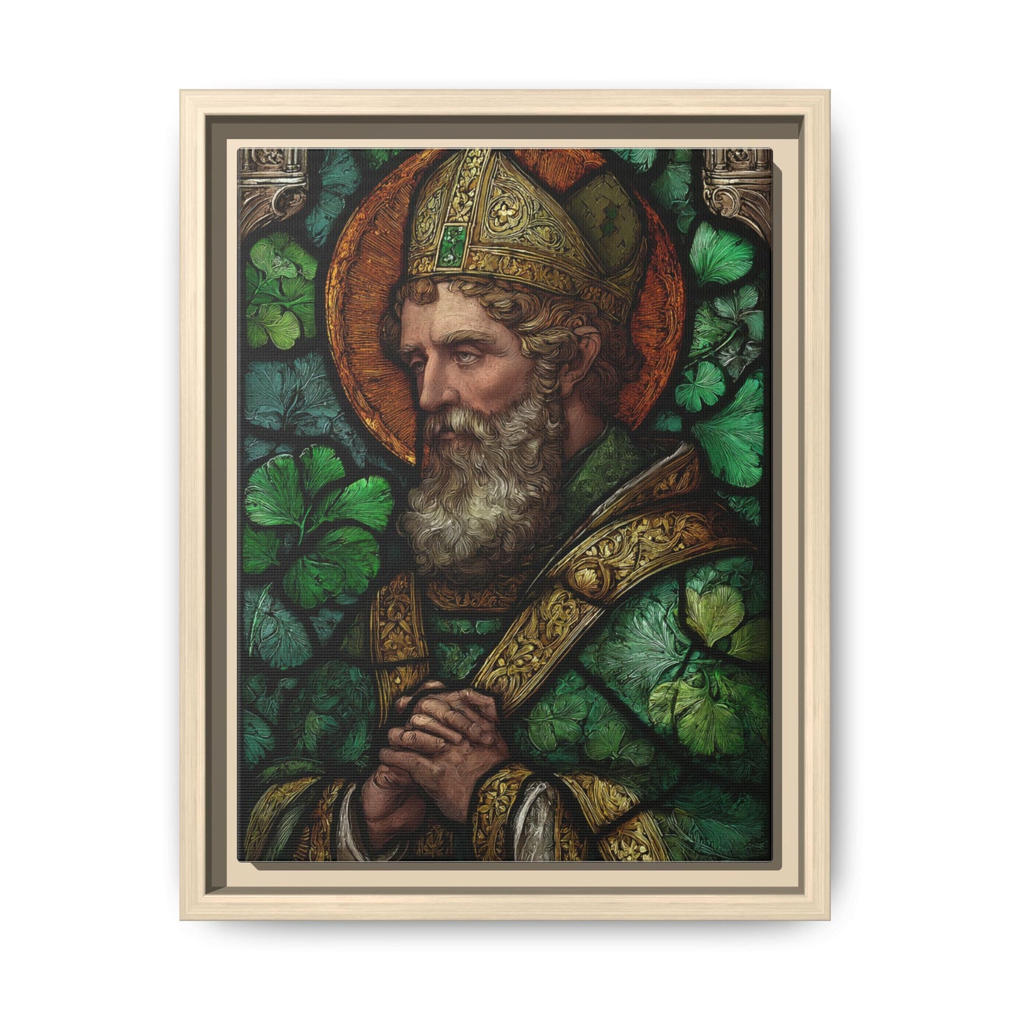 Saint Artwork | Irish Heritage Art | Traditional Green Tones