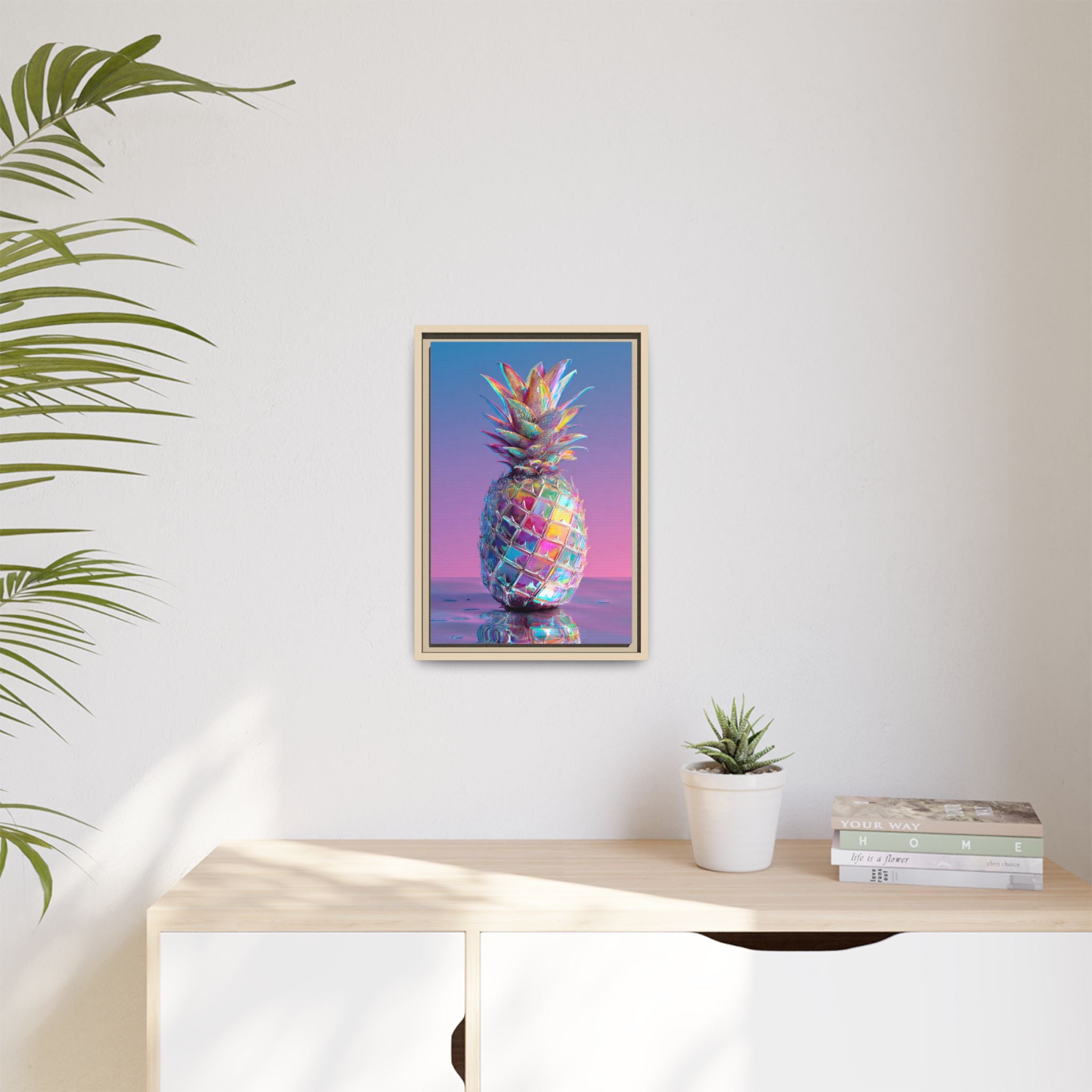 Colorful Pineapple Canvas Art | Abstract Tropical Design