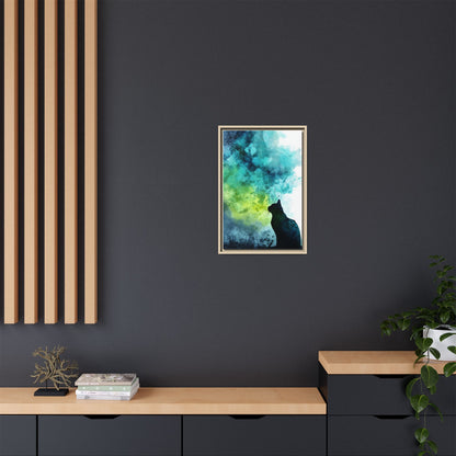 Whimsical Cat Silhouette Watercolor Artwork