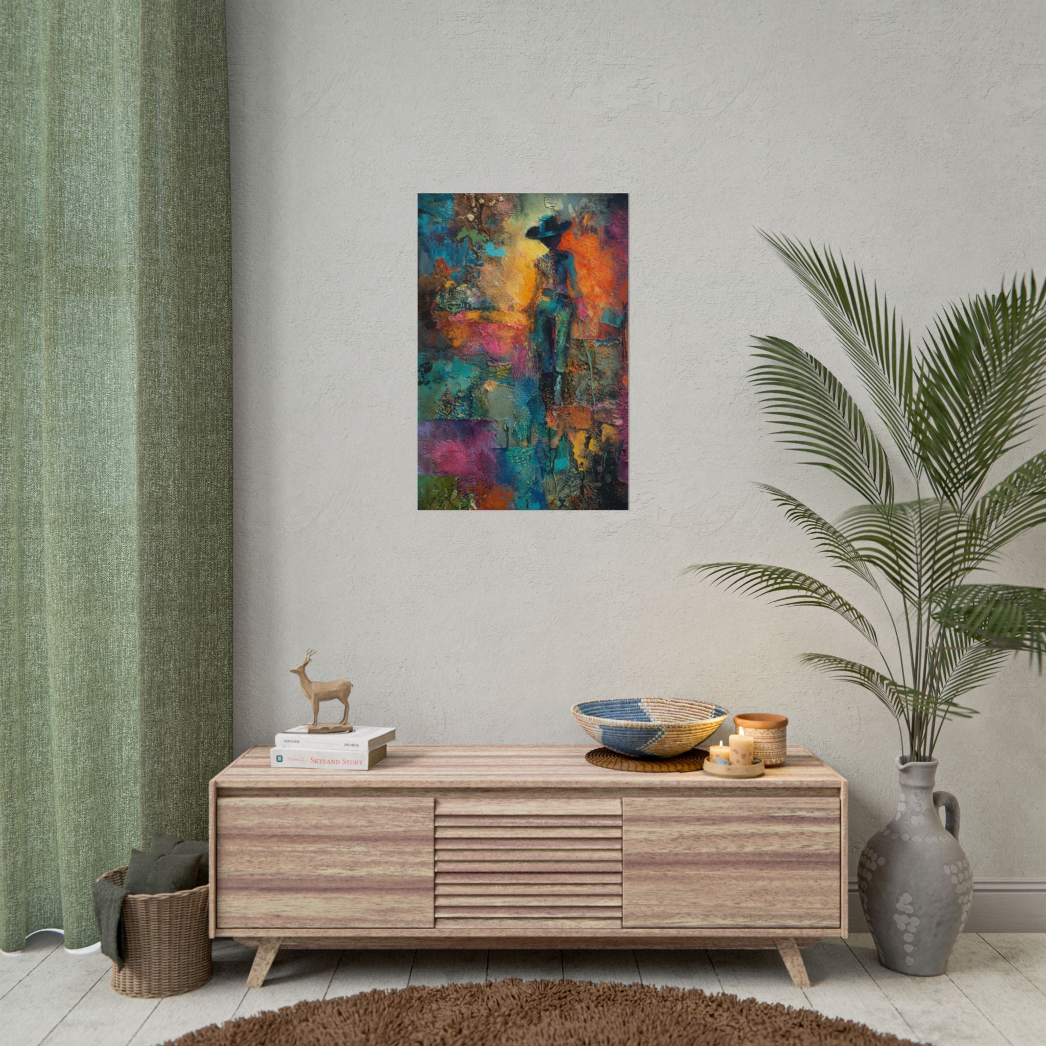Abstract Cowgirl Art | Colorful Canvas Artwork