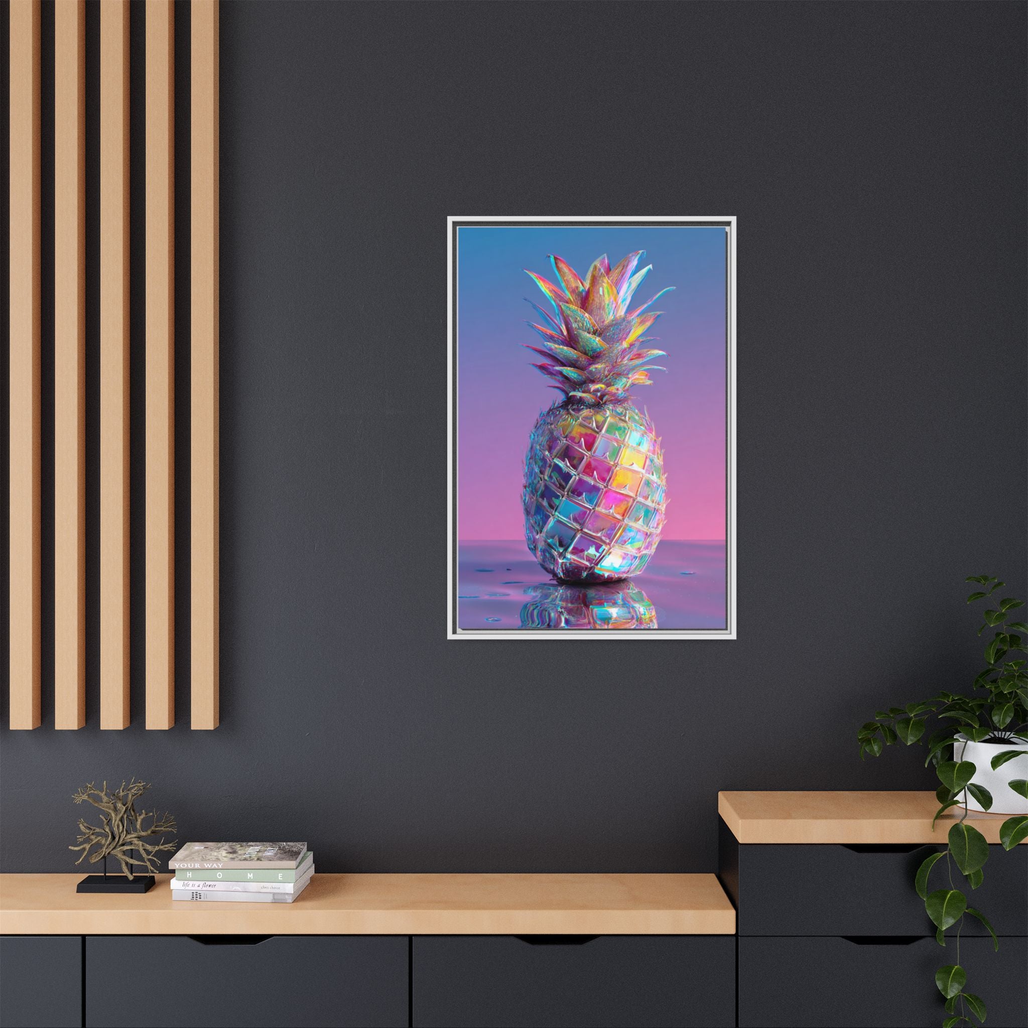 Colorful Pineapple Canvas Art | Abstract Tropical Design