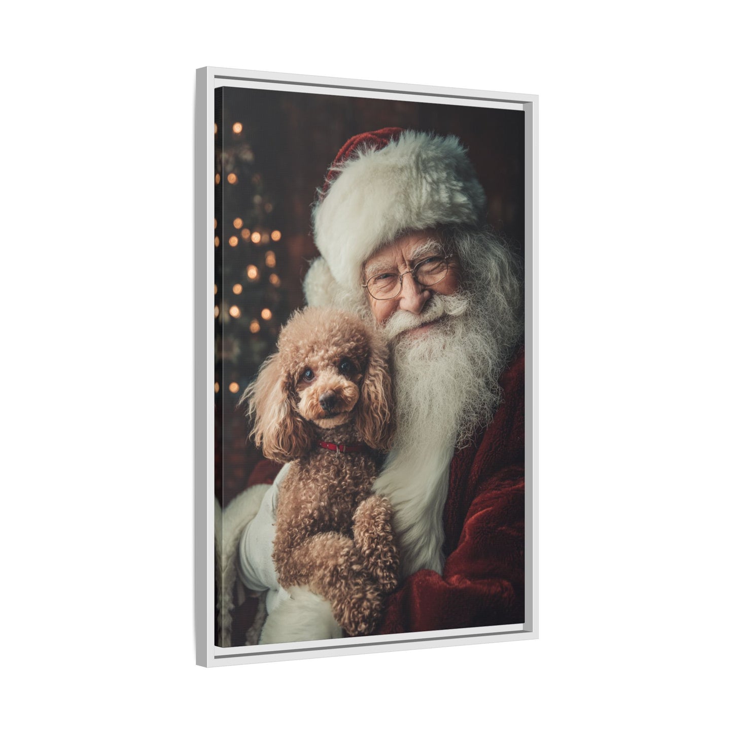 Heartwarming Santa and Poodle Artwork – Holiday Home Décor