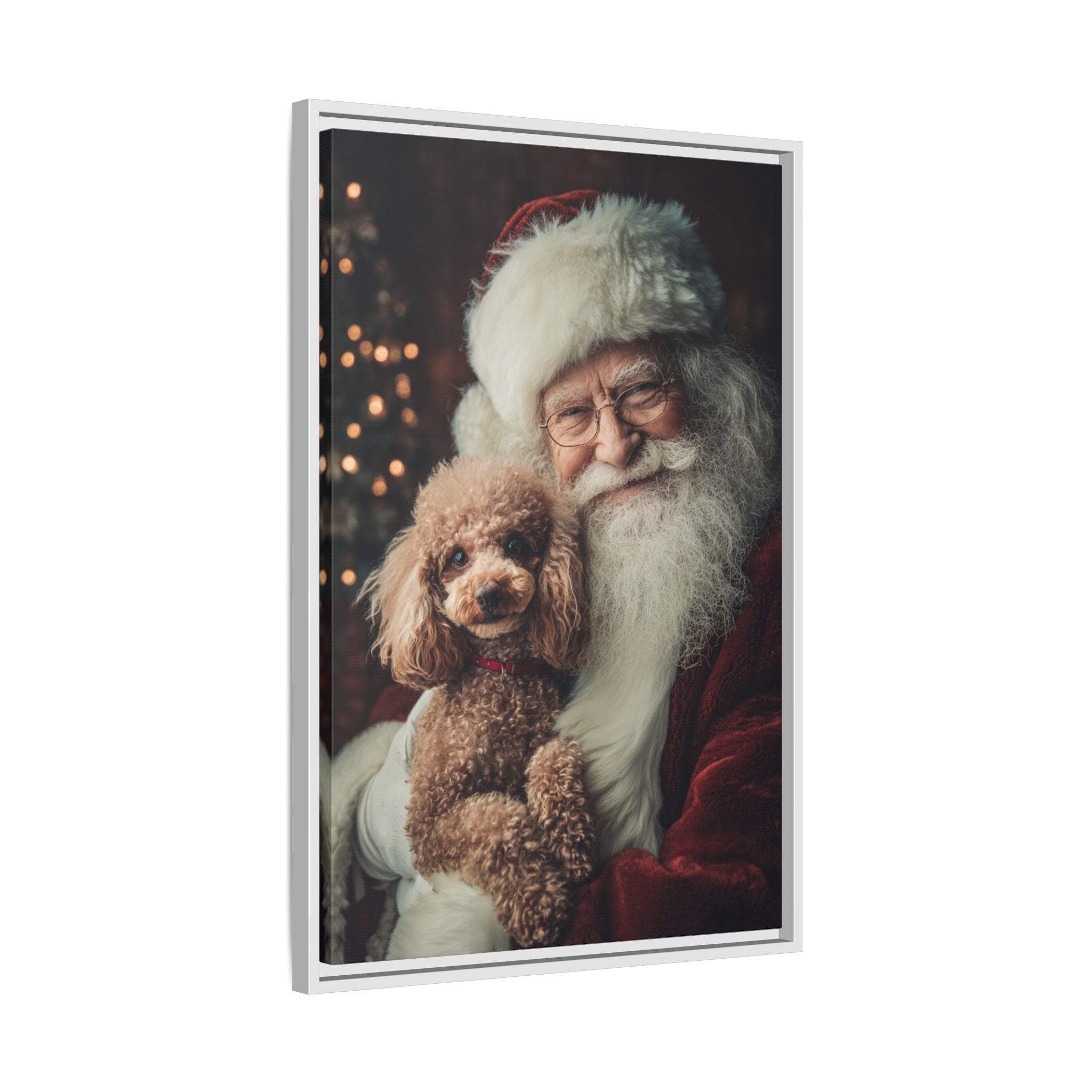 Heartwarming Santa and Poodle Artwork – Holiday Home Décor