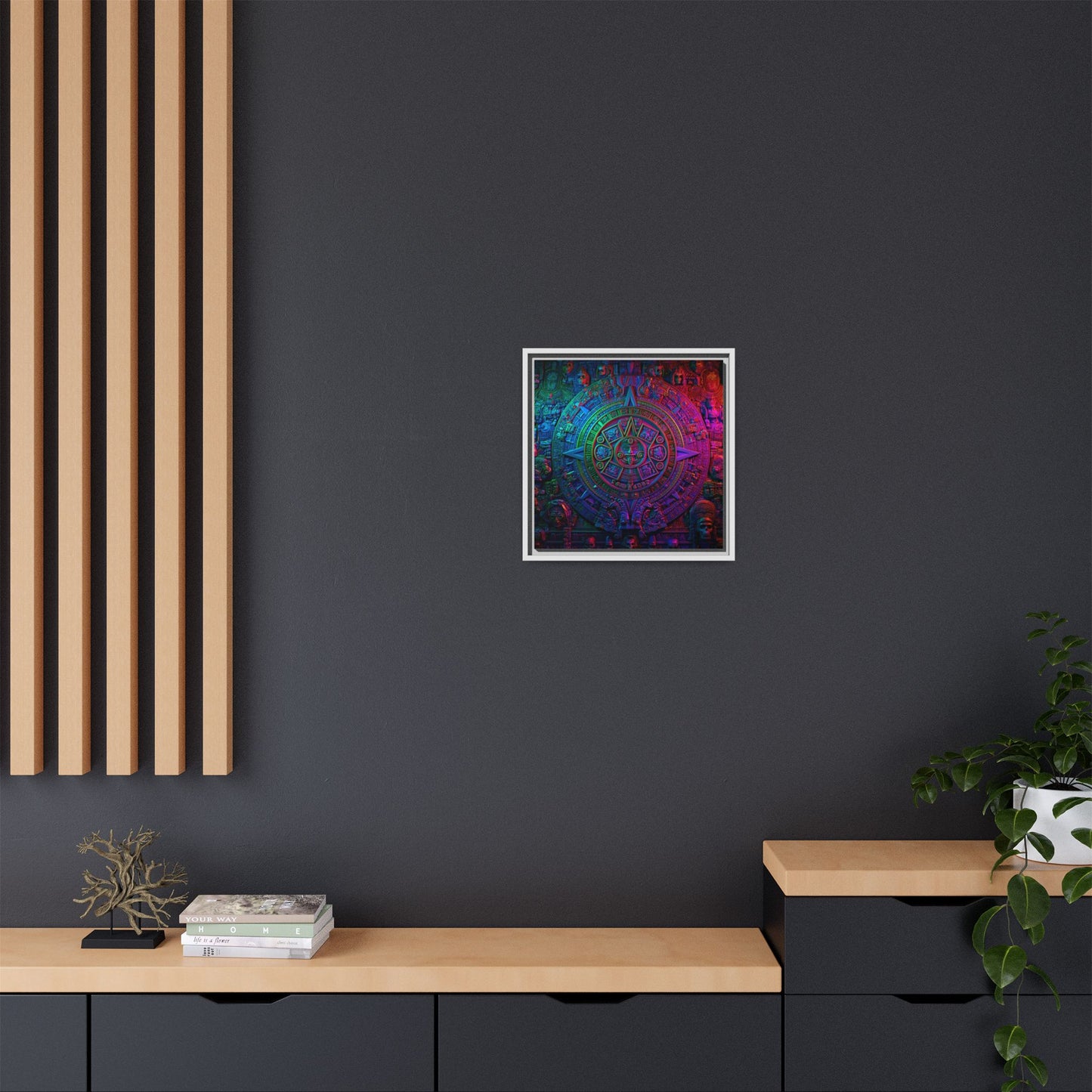 Aztec Mandala Wall Art - Colorful Cultural Decor
