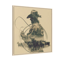 Lone Cowboy Silhouette Art - Vintage Western Charm